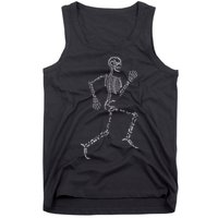 Human Skeleton Running Bone Names Anatomy Labels for Geeks Tank Top