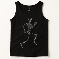 Human Skeleton Running Bone Names Anatomy Labels for Geeks Tank Top