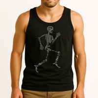 Human Skeleton Running Bone Names Anatomy Labels for Geeks Tank Top