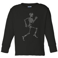 Human Skeleton Running Bone Names Anatomy Labels for Geeks Toddler Long Sleeve Shirt