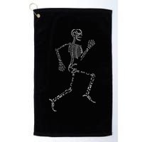 Human Skeleton Running Bone Names Anatomy Labels for Geeks Golf Towel