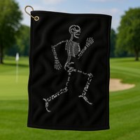 Human Skeleton Running Bone Names Anatomy Labels for Geeks Golf Towel
