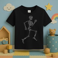 Human Skeleton Running Bone Names Anatomy Labels for Geeks Toddler T-Shirt