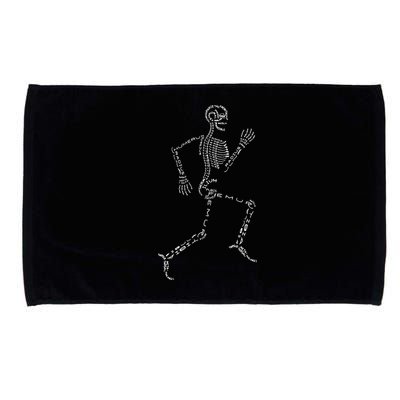 Human Skeleton Running Bone Names Anatomy Labels for Geeks Microfiber Hand Towel
