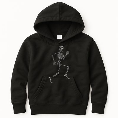 Human Skeleton Running Bone Names Anatomy Labels for Geeks Kids Hoodie