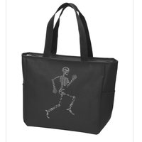Human Skeleton Running Bone Names Anatomy Labels for Geeks Zip Tote Bag
