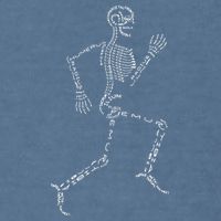 Human Skeleton Running Bone Names Anatomy Labels for Geeks Garment-Dyed Sweatshirt