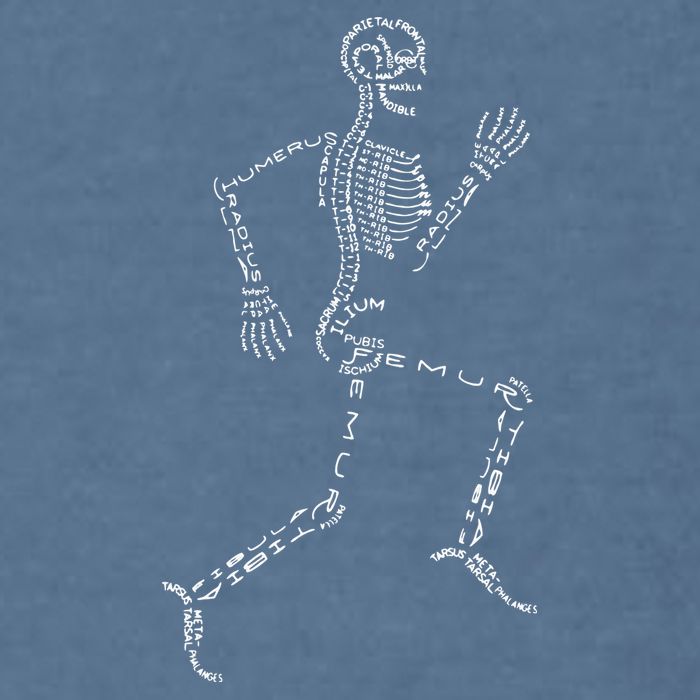 Human Skeleton Running Bone Names Anatomy Labels for Geeks Garment-Dyed Sweatshirt