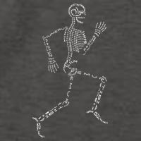 Human Skeleton Running Bone Names Anatomy Labels for Geeks Vector Backpack