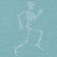 Human Skeleton Running Bone Names Anatomy Labels for Geeks Sueded Cloud Jersey T-Shirt