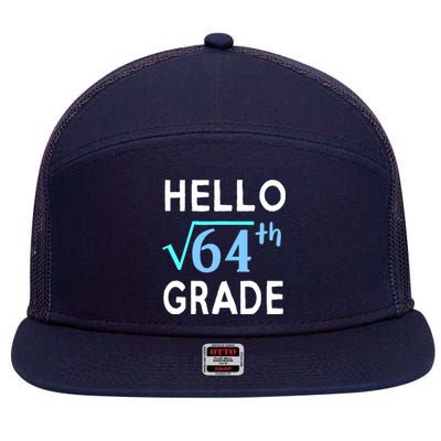 Hello Square Root Of 64 Grade Funny 8th Grader School Gift 7 Panel Mesh Trucker Snapback Hat