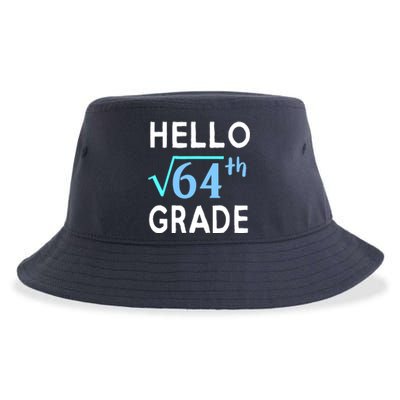 Hello Square Root Of 64 Grade Funny 8th Grader School Gift Sustainable Bucket Hat