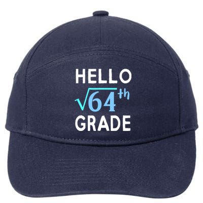 Hello Square Root Of 64 Grade Funny 8th Grader School Gift 7-Panel Snapback Hat