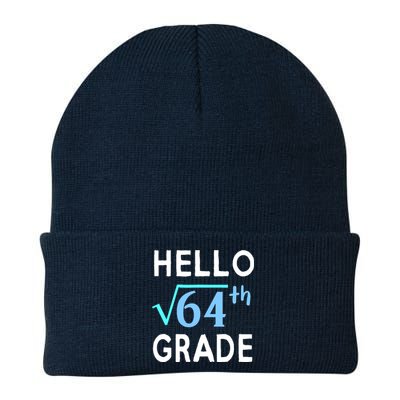 Hello Square Root Of 64 Grade Funny 8th Grader School Gift Knit Cap Winter Beanie