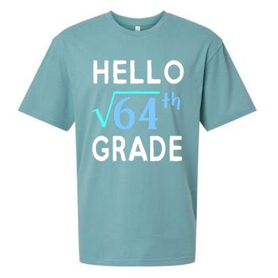 Hello Square Root Of 64 Grade Funny 8th Grader School Gift Sueded Cloud Jersey T-Shirt