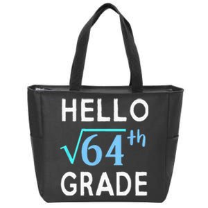 Hello Square Root Of 64 Grade Funny 8th Grader School Gift Zip Tote Bag