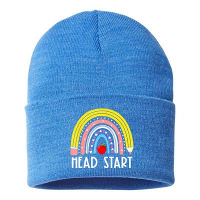 Head Start Rainbow Headstart Teacher First Day Of School Sustainable Knit Beanie