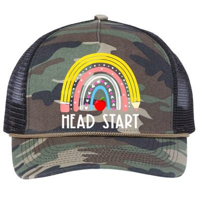 Head Start Rainbow Headstart Teacher First Day Of School Retro Rope Trucker Hat Cap