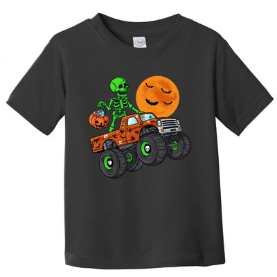 Halloween Skeleton Riding Monster Truck Boy Toddler T-Shirt