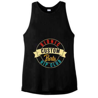 Hip Surgery Replacement Recovery Bionic Custom Part Hip Club Ladies PosiCharge Tri-Blend Wicking Tank