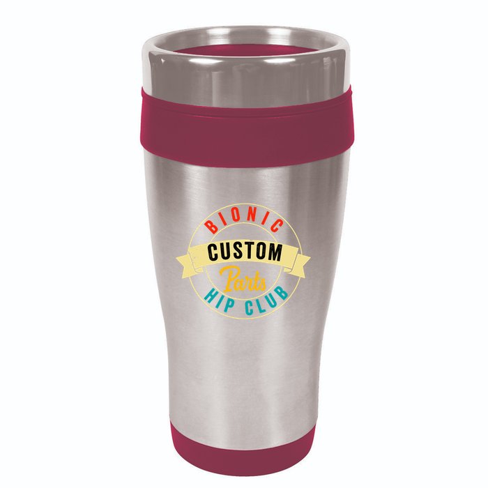 Hip Surgery Replacement Recovery Bionic Custom Part Hip Club 16oz Travel Tumbler