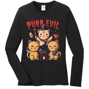 Human Sacrifice Ritual PurrEvil Ladies Long Sleeve Shirt