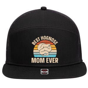 Hognose Snake Reptile Retro Best Hognose Mom Ever 7 Panel Mesh Trucker Snapback Hat