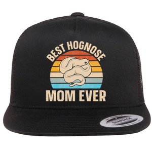 Hognose Snake Reptile Retro Best Hognose Mom Ever Flat Bill Trucker Hat