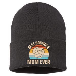 Hognose Snake Reptile Retro Best Hognose Mom Ever Sustainable Knit Beanie