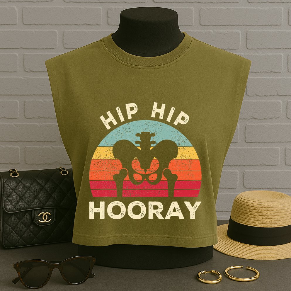 Hip Surgery Recovery Hip Replacement Recovery Garment-Dyed Women's Muscle Tee