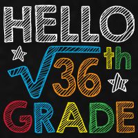 Hello Square Root 36 6th Grade Back To School Math Nerd Ladies PosiCharge Tri-Blend Wicking Tank