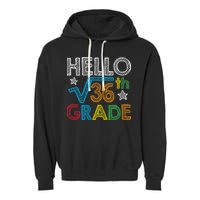 Hello Square Root 36 6th Grade Back To School Math Nerd Garment-Dyed Fleece Hoodie
