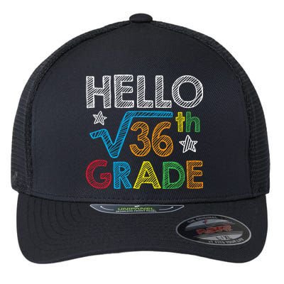 Hello Square Root 36 6th Grade Back To School Math Nerd Flexfit Unipanel Trucker Cap