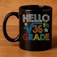 Hello Square Root 36 6th Grade Back To School Math Nerd 11oz C Handle Ceramic Mug