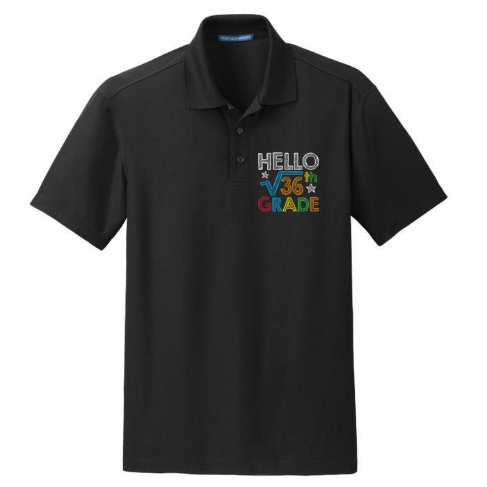 Hello Square Root 36 6th Grade Back To School Math Nerd Dry Zone Grid Polo