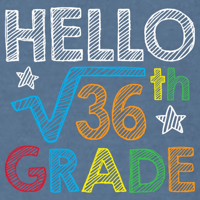 Hello Square Root 36 6th Grade Back To School Math Nerd Garment-Dyed Sweatshirt