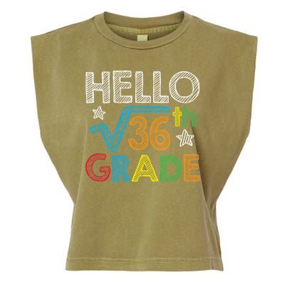 Hello Square Root 36 6th Grade Back To School Math Nerd Garment-Dyed Women's Muscle Tee