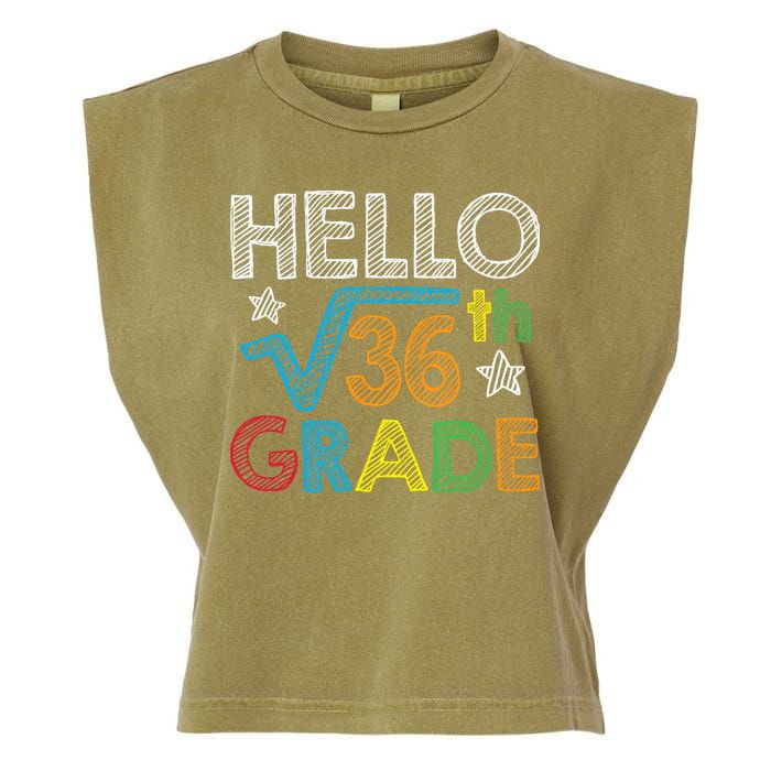 Hello Square Root 36 6th Grade Back To School Math Nerd Garment-Dyed Women's Muscle Tee