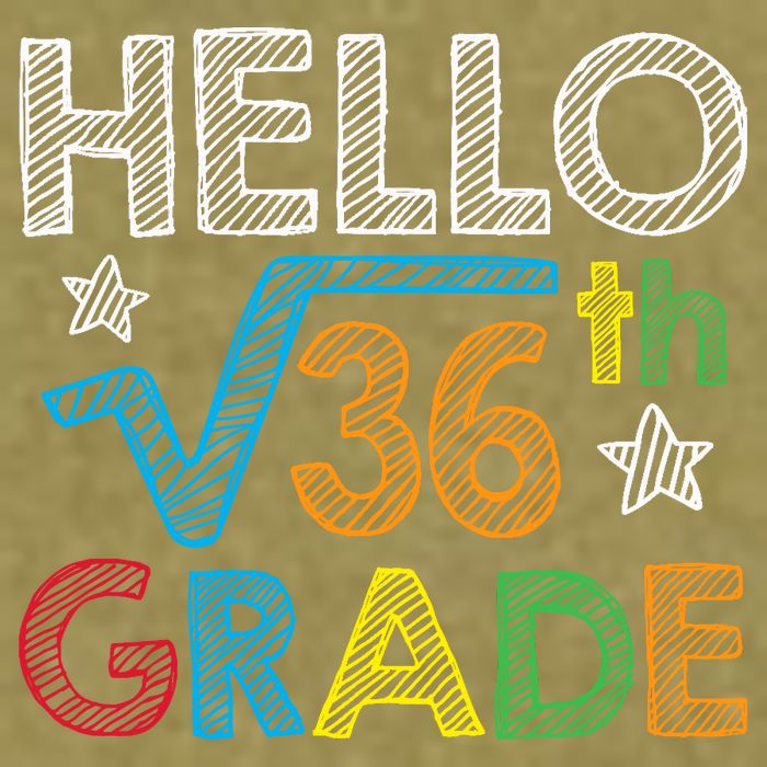 Hello Square Root 36 6th Grade Back To School Math Nerd Garment-Dyed Women's Muscle Tee