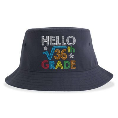 Hello Square Root 36 6th Grade Back To School Math Nerd Sustainable Bucket Hat