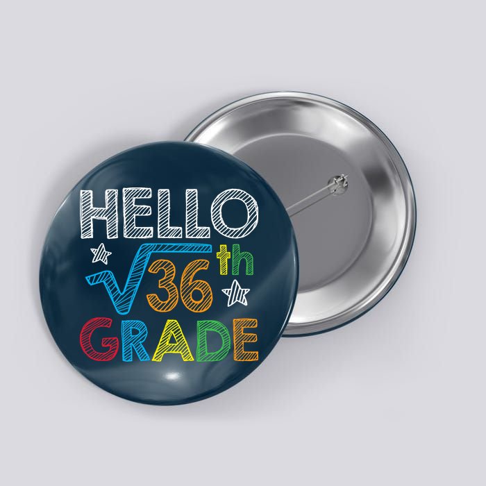 Hello Square Root 36 6th Grade Back To School Math Nerd Button