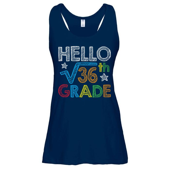 Hello Square Root 36 6th Grade Back To School Math Nerd Ladies Essential Flowy Tank