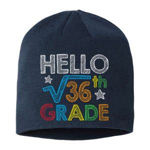 Hello Square Root 36 6th Grade Back To School Math Nerd Sustainable Beanie