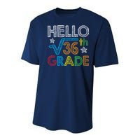 Hello Square Root 36 6th Grade Back To School Math Nerd Youth Performance Sprint T-Shirt