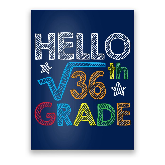 Hello Square Root 36 6th Grade Back To School Math Nerd Poster