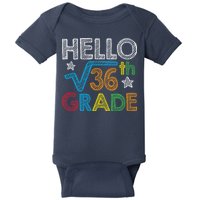 Hello Square Root 36 6th Grade Back To School Math Nerd Baby Bodysuit