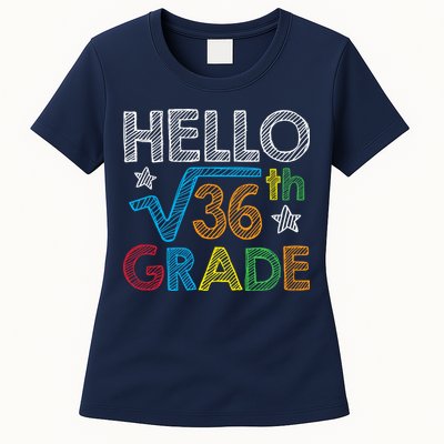 Hello Square Root 36 6th Grade Back To School Math Nerd Womens T-Shirt