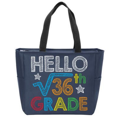 Hello Square Root 36 6th Grade Back To School Math Nerd Zip Tote Bag