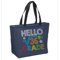 Hello Square Root 36 6th Grade Back To School Math Nerd Zip Tote Bag