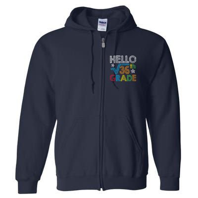 Hello Square Root 36 6th Grade Back To School Math Nerd Full Zip Hoodie